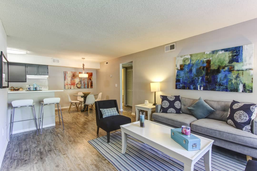 modern living room at Chester Place Apartments located in Charleston, SC 29418